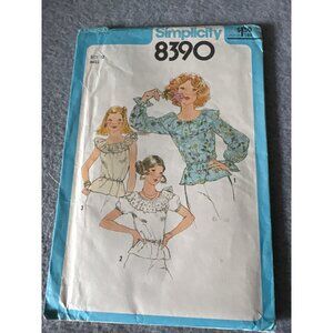 Vintage 1977 Simplicity 8390 Sewing Pattern Miss Size 12 Ruffled Tops Uncut